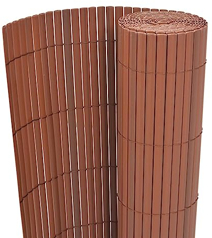 Camerina Gartenzaun Doppelseitig PVC 90 x 500 cm Balkonabdeckung Sichtschutz Zaun Garten Sichtschutz Garten Braun