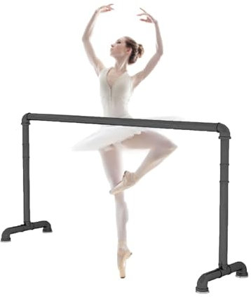 Ballettstange Tragbare Ballettstange, Tanzstangen aus Stahl für Tanzräume im Haushalt, Fitnessbar mit Stabiler und Rutschfester Basis (Color : Black, Size : 1m/3.3FT)