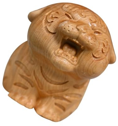 PRETYZOOM 3stücke Adorable Tiger Holzfigur Lebensnahe Tiger Dekoration Für Schreibtisch Heim Und Auto Süßes Design Als Teepet Und Stilvolle Ornamenten