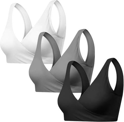 AUYAO Soutiens-Gorge Maternité, 3 PCS Soutien-Gorge D'Allaitement de Maternité, D'Allaitement Sans Armatures, Bra Brassiere Allaitement Confort pour Dormir Soutien-Gorge de Maternité sans Couture(XL)