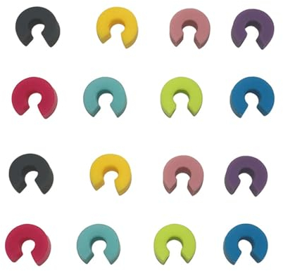 LUNCHS 16 Stk Glasmarkierer Silikon Glas Markierung Stücktrinkgläser Wiederverwendet for Hochzeiten, Weihnachten Glasmarker (Color : Colorful circles, Size : 16PCS)