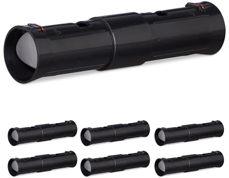 Relaxdays Trappola per Talpe, Set da 7 Dissuasori Cattura Topi Vivi, 2 Aperture di Controllo, Regolabile, Plastica, Nero