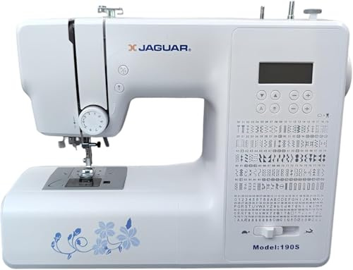 Jaguar 190S Machine à Coudre Électronique de Démarrage, Machine Informatisée Légère, Quilting, 200 Points, Y Compris 100 Lettres et Chiffres, 8 Boutonnières