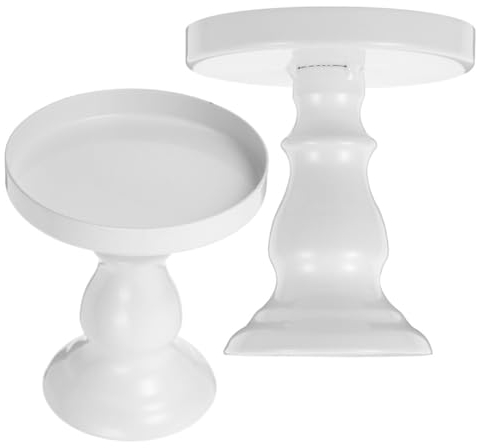 Ciieeo Classic Iron Alloy Cake Stand 2pcs Footed Cake Trays Dessert Display Ideal for Wedding Party Home