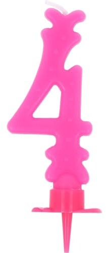 Vela feliz cumpleaños rosa n.4