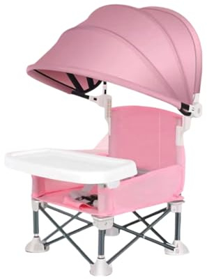 BEALIFE Innovativer klappbarer Baby Esszimmerstuhl für einfaches Reisen und Reinigen. Klappbarer Stuhl für Outdoor Aktivitäten. Baby Esstisch, Rosa