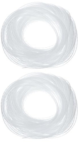 HARFINGTON 2pcs Spiral Cable Wrap, 46 Ft - 1/4-Inch Spiral Wire Cable Cord Wraps Covers Sleeve for PC TV Computer Electrical Wire Hose Organizing, White