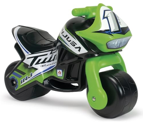 Gåbil Sparkbil Barnmotorcykel 1–3 år – Svart Racing Ride‑On med Breda Hjul, Ergonomisk & Stabil – Perfekt som Bobby‑Car ersättning – INJUSA