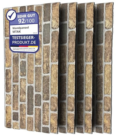 MTAK - Wandpaneele Steinoptik - Wandverkleidung Innen - 4 Stück - Wandverkleidung Außen, Wandverkleidung Steinoptik für Küche, Wohnzimmer | 3D Effekt | Steinoptik Styropor - Akustikpaneele (SWP-7)