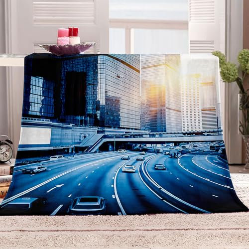 HOOTAP Kinderdecke 130 X 150 cm Fleece Blanket City Flauschige Decke Winter Decke