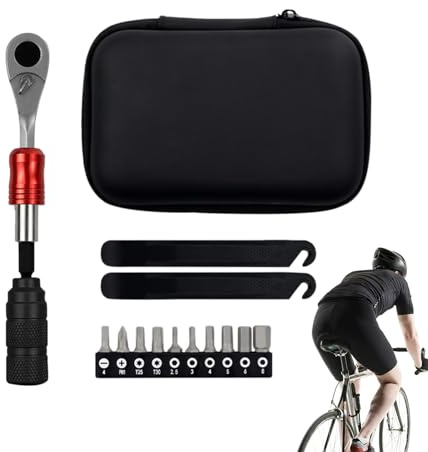 Eventerde Jeu de clés dynamométriques, clés à cliquet pour vélo, kit d'outils de réparation de vélo, clé à douille avec tête magnétique, kit d'outils d'entretien de vélo avec sac de rangement