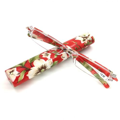 Genérico Gafas de Lectura Mujeres, Gafas presbicia mujer, Lente Clara,Vision Clara - Ligeras Comodas incluyendo 1.0-4.0 dioptrías gafas para leer(Rojo,3.5X)