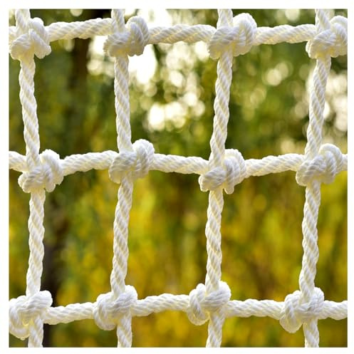 White Climbing Cargo Net for Kids-10mm/12cm, for Balconies Stair Railing Playground Indoor and Outdoor Rope Net Safety Netting for Railings Suitable,6.6X9.9FT(2X3M)