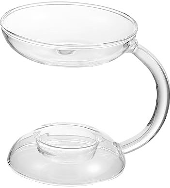 POPETPOP 1pezzi Portacandela in Vetro Borosilicato Porta Tealight Aromaterapia Per Desktop Supporto Bruciatore Olio Essenziale Decorazione Compatta Per Casa Matrimonio e Festa