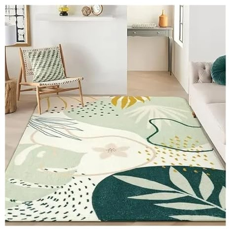 SHUIXIAYUE Carpeting,Machine Washable Area Rugs 6x9 Non-Slip Large Living Room Rug Lightweight Throw Soft Carpet for Bedroom, Large Carpets(Green)