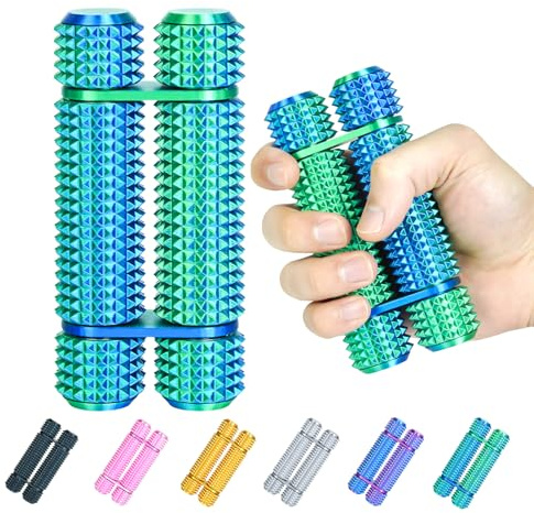 Smärta stim fidgetrulle för vuxna kontor skrivbord stressavlastning sensorisk hjälp ADHD ångest fidget verktyg ficka spinner gåvor till honom hennes kollegor (grön, kompakt)