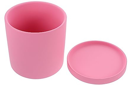 TOYZFRIENDY Maceta de Cerámica para Plantas con Bandeja, Superficie Lisa y Almacenamiento de Agua, Estilo Nórdico Sencillo para Oficina y Hogar, Color Rosa