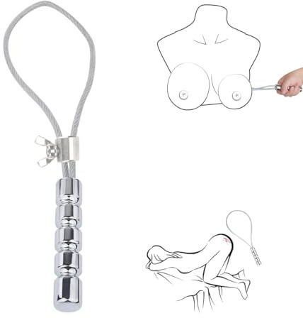 Flogger SM in cavo metallico con manico in metallo – frusta Bondage, frustino Spanking e paddle, fissaggio capezzoli regolabile, accessorio BDSM per giochi erotici versatili