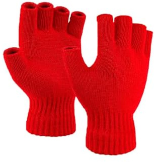 Heré Mood Fingerlose Strickhandschuhe Winterhandschuhe Damen & Herren – Warme Unisex Acryl Handschuhe – Outdoor Thermo Halbfinger Winterhandschuhe für Fahrrad, Laufen & Ski
