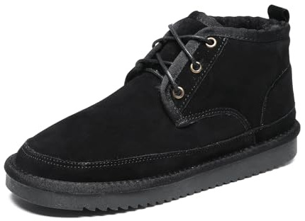 Meik Mangni Stivali da Neve Donna Stivaletti Invernali Uomo Comodi Scarpe con Calda Foderati Antiscivolo Scarponi Neve Classici Snow Boots Esterno Nero 42EU（Dimensioni della Suola 43EU）