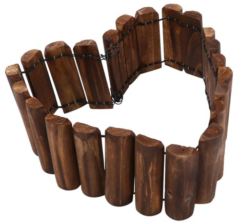 SEWOART Korrosionsschutz Holz Zaun Gartendekoration Hofzaun 15cm Hoher Holzpfahlzaun Für Garten Und Innenhof