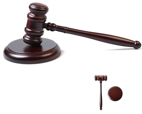 Marteau de vente aux enchères en bois avec socle, marteau de juge, marteau en bois de qualité supérieure, pour juges, avocats, ventes aux enchères