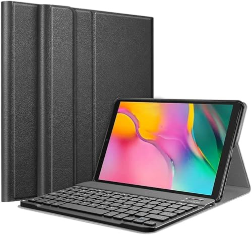 COSHANO Funda Teclado Universal para Tabletas De 9, 9.5, 9.7, 10.1, 10.2, 10.5, con Teclado Bluetooth Inalámbrico Extraíble, Recargable