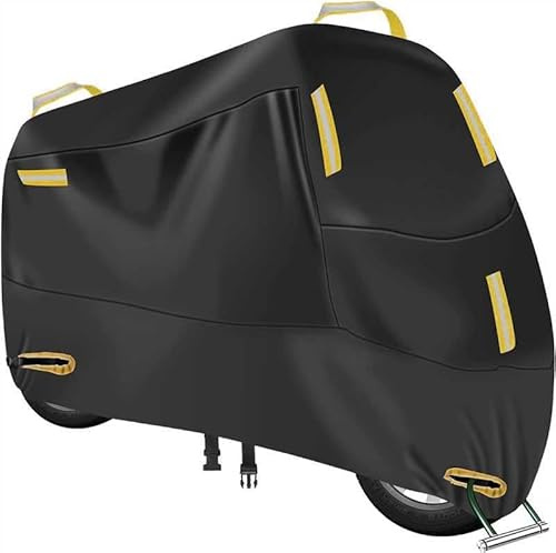 KAZONS Motorrad Abdeckplane für Yamaha Majesty 400 2004-2016, Motorradabdeckung mit Verschlusslöchern Motorrad Schutzhülle Motorräder Abdeckungen wasserdichte Motorradplane,B/Yellow