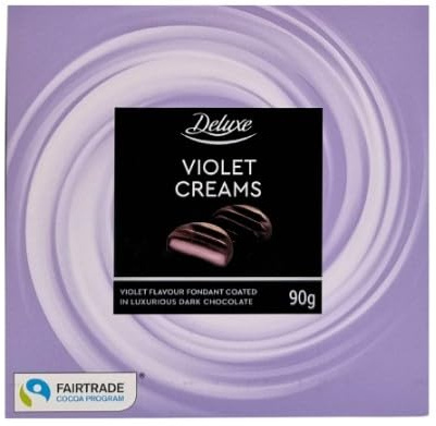 Fakhri Dark Chocolate Fondant Violet Cremes 90g – Luxury Floral Fondant Centres Coated in Rich Dark Chocolate for Premium Gifting & Indulgent Treats