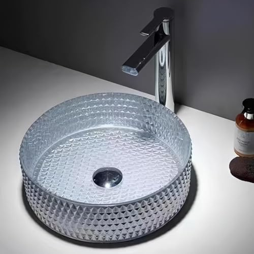 Lavabo en verre cristal en forme de diamant pour salle de bain moderne