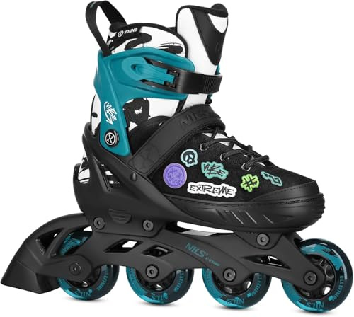 Inliner VERSTELLBAR | ABEC-5 Kugellager Inline-Skates | für Kinder & Jugendliche | Größen: 29-32, 33-36, 37-40, 40-43 | Nils Extreme Vibe
