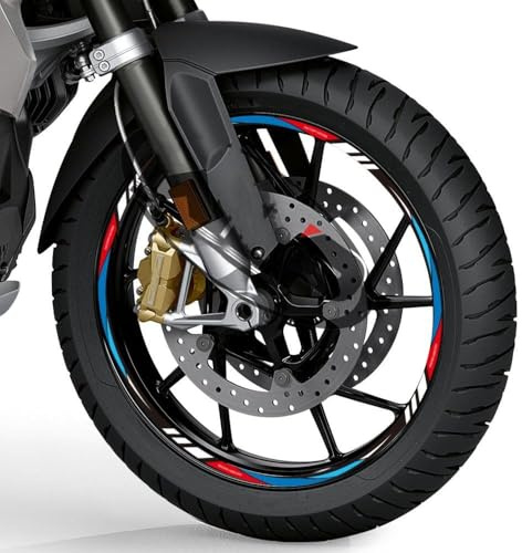 WENINETIES 16 Pezzi Adesivi Cerchi Moto per Piaggio Medley 125, Strisce Cerchioni Catarifrangenti Impermeabile Adesivi Ruote Moto Decorazione Pneumatici Set,Multi-Colored