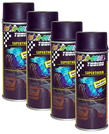 DUPLI_bundle 4X Dupli-Color SUPERTHERM Black 800°C Hitzefest 400ml 191794