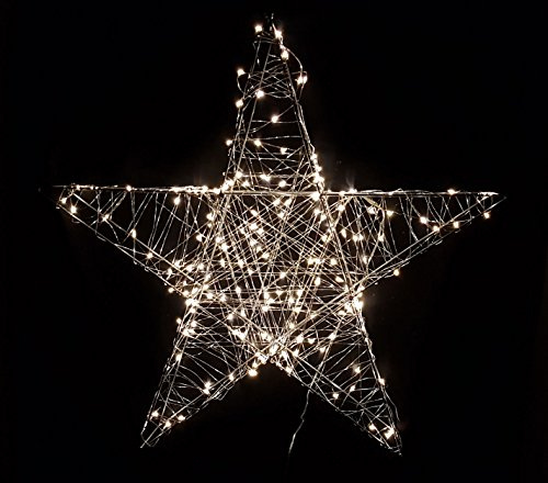 Spetebo Deko Weihnachts Stern mit 80 warmweißen LEDs - 38x38 cm - Weihnachtsdeko Innen Außen zum Aufhängen