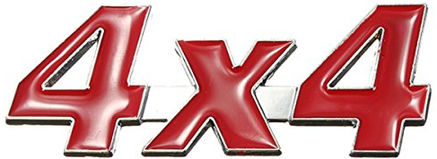 Alamor Voiture en Métal Chrome 3D Autocollant Plaque D'Emblème 4X4 De Déplacement-Rouge