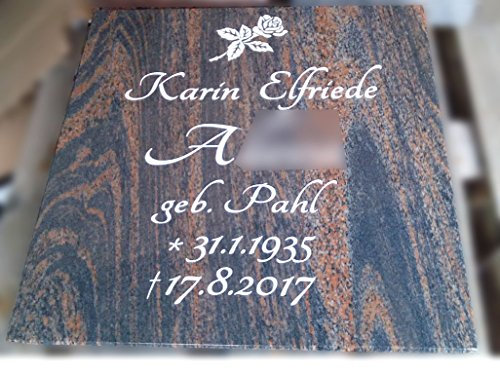 designgrab Grabplatte aus Granit Gneis Halmstad/Barap/Hollandia, inkl. Beschriftung von Vor- und Nachname sowie Geburts- und Sterbedatum