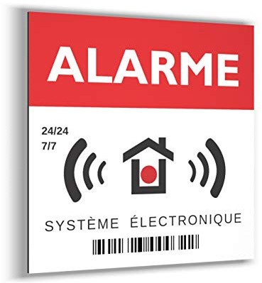 imaggge.com Pannello rigido allarme quadrato 15 cm ultra resistente alluminio (non PVC) segnalare un sistema di monitoraggio/telecamera - per parete, palo, barriera.