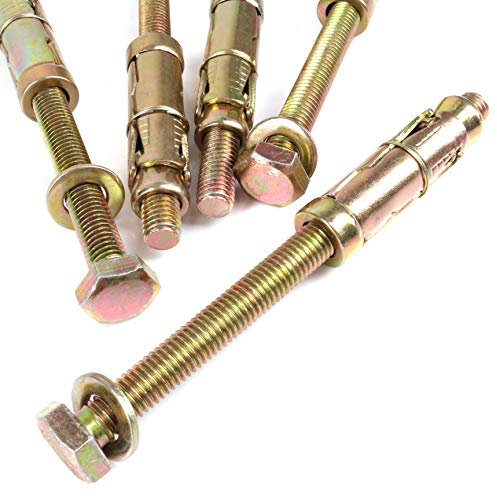 5X Heavy Duty Loose Bolt Shield Anchors - M10 x 135mm Expansion Bolts for Brick, Concrete & Masonry