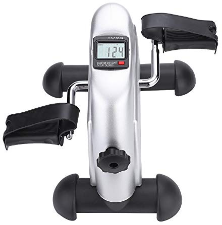 Wakects Mini-Heimtrainer zur Rehabilitation, Pedal-Trainer mit LCD-Monitor, Grau, Touch-Steuerung