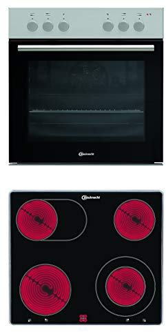 Bauknecht HEKO S200 Herd-Kochfeld Kombination/Glaskeramik-Kochfeld (60cm)/ Umluftherd mit 5 Funktionen/Kochstellensteuerung Cookmatic