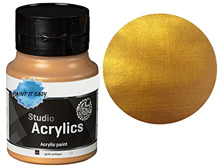 PAINT IT EASY NEU Studio Acrylfarbe, Akademie Qualität, 500 ml, Antik-Gold