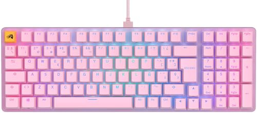 GLORIOUS GMMK 2 Full Size 96% Teclado Mecánico Hot Swap QWERTY ES (Rosa) | Switches lineales preengrasados, retroiluminación dinámica, placa aluminio, componentes dobles duraderos, perfil ergonómico