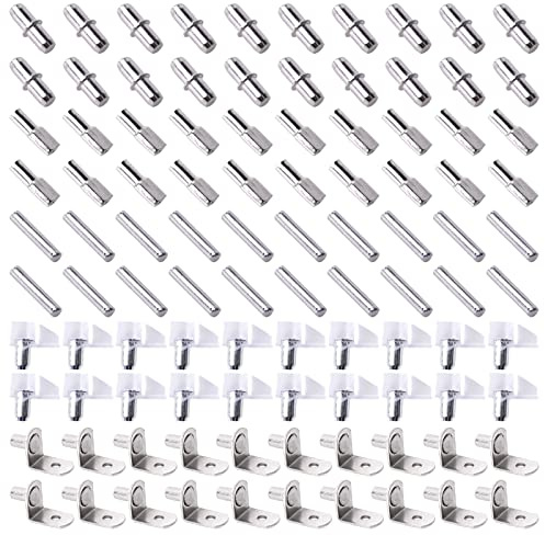 100 Stück Regalträger Stützen Regalstifte Edelstahl Regalbodenträger Stützen 5 Stile für Möbel Kommode Regal Bücherregal Unterstützung Schrank Bücherregal 5 mm