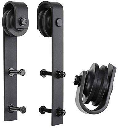 YUENFONG 366cm Schiebetürbeschlag Laufschiene Schiebetürsystem Set Laufschienen für Schiebetüren, Schiebetür Beschlagset aus Kohlenstoffstahl für Holztür, Metalltüren, Wandschränke