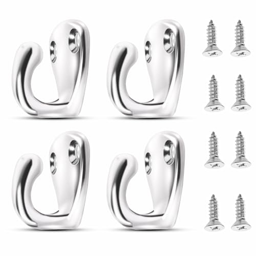 9Tong Edelstahl-Wand- und Kleiderhaken, Outdoor-Schraubhaken, SUS316, 4 Stück