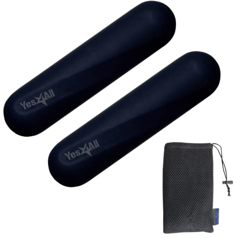 Yes4All Weiche silikonbeschichtete Hantel-Handgewichte 2er-Set, ergonomische Workout-Gewichte für Damen und Herren zu Hause, beim Joggen, Yoga, Aerobic und Cardio-Routinen - Anthrazit