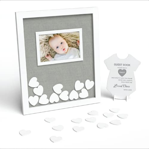 Great Lakes Memories GLM Premium Baby Shower Guest Book with Welcome Sign & 50 Hearts - Perfect Keepsake Memory Book for Boy & Girl Baby Shower Decorations, Alternative to Traditional Guest Books!
