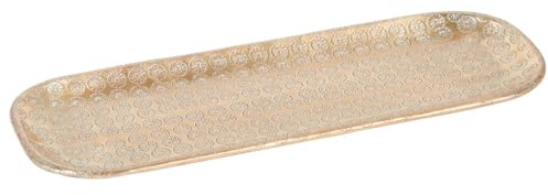 Orientalische Deko Serviertablett Jabar aus Aluminium in Gold 30 cm