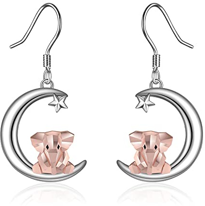 URONE Elephant Gifts for Women 925 Sterling Silver Elephant Earrings