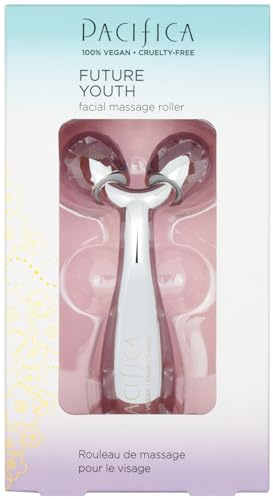 Pacifica Future Youth Stainless Steel Face Roller – Cooling Dual Gua Sha Facial Massager for Sculpting, Contouring & De-Puffing – Anti-Aging Skin Care Tool for Wrinkles & Fine Lines Lymphatic Drainage